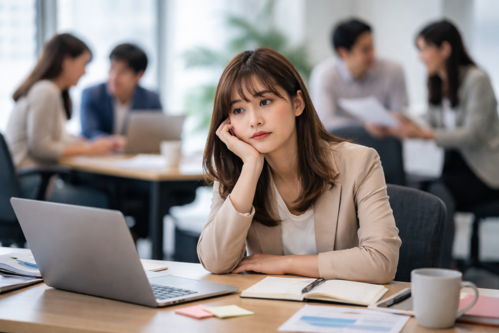 英語を話す機会が足りない人の例イメージ