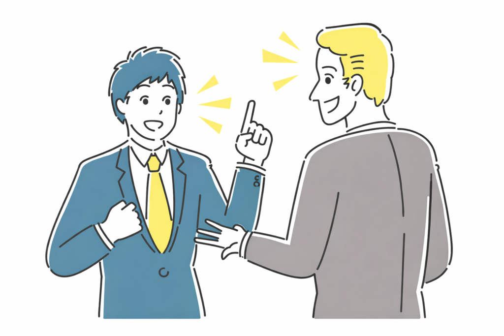 スピーク（話す練習）しているイメージ図